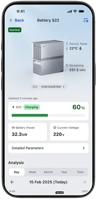 FoxCloud 2.0-app scherm 7 – energiebeheer Fox ESS Power Q