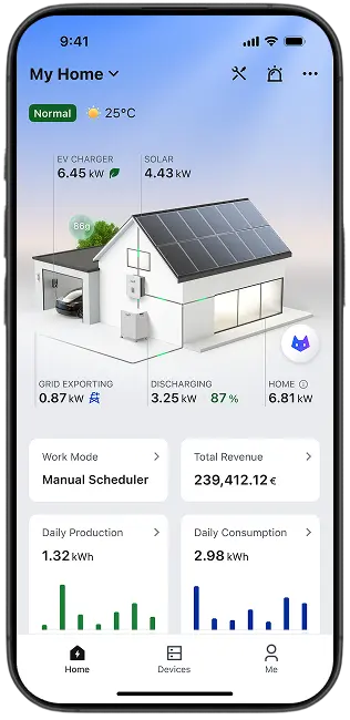 FoxCloud 2.0-app met AI-energiesturing voor de Fox ESS Power Q